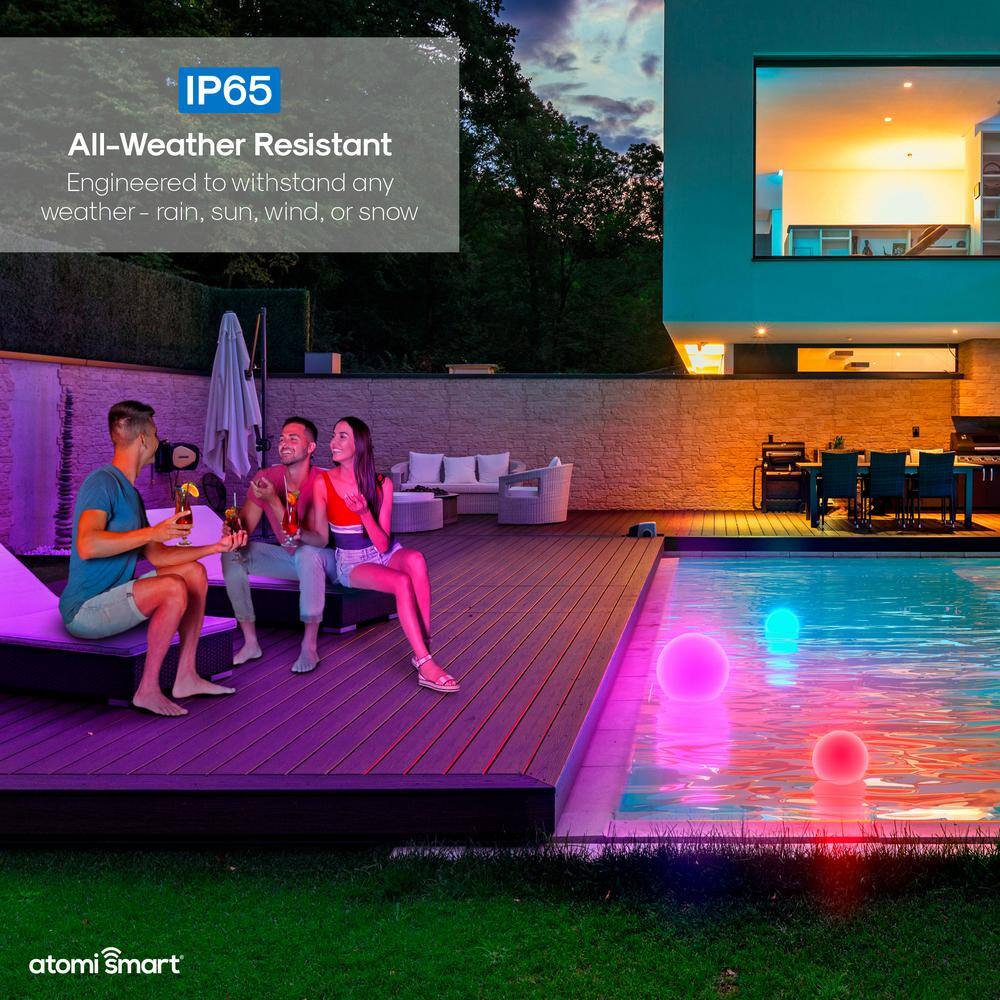 atomi smart Smart Wi-Fi Portable LED Orb 7 in. Multi-Color Lamp with Smart Wi-Fi Control (3-Pack)