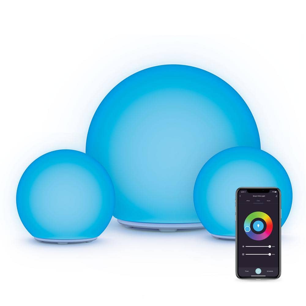 atomi smart Smart Wi-Fi Portable LED Orb 7 in. Multi-Color Lamp with Smart Wi-Fi Control (3-Pack)