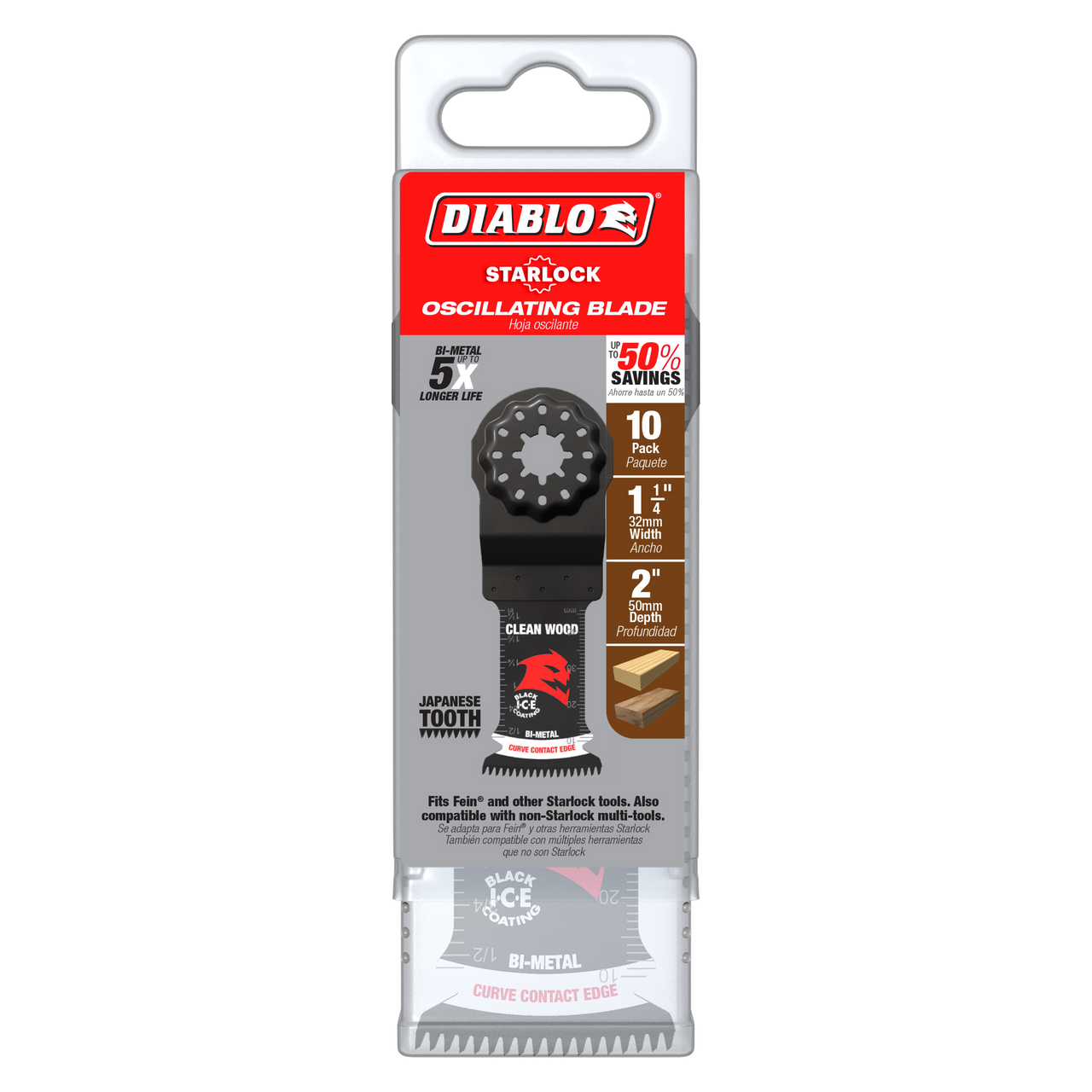 Diablo Starlock Bi-Metal Oscillating Blade for Clean Wood 1-1/4" 10/Pack