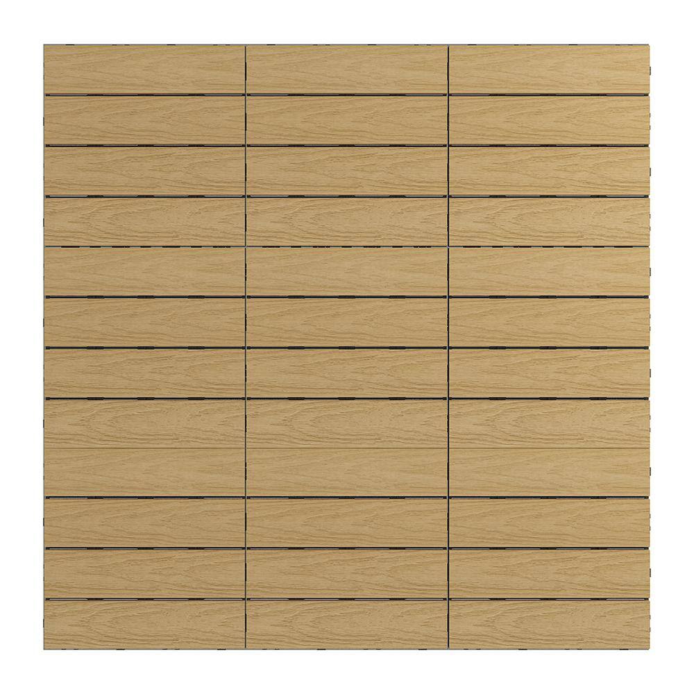 NewTechWood UltraShield Naturale 1 ft. x 1 ft. Quick Deck Composite Outdoor Deck Tile in Australian Red Cedar (10 sq. ft. Per Box)