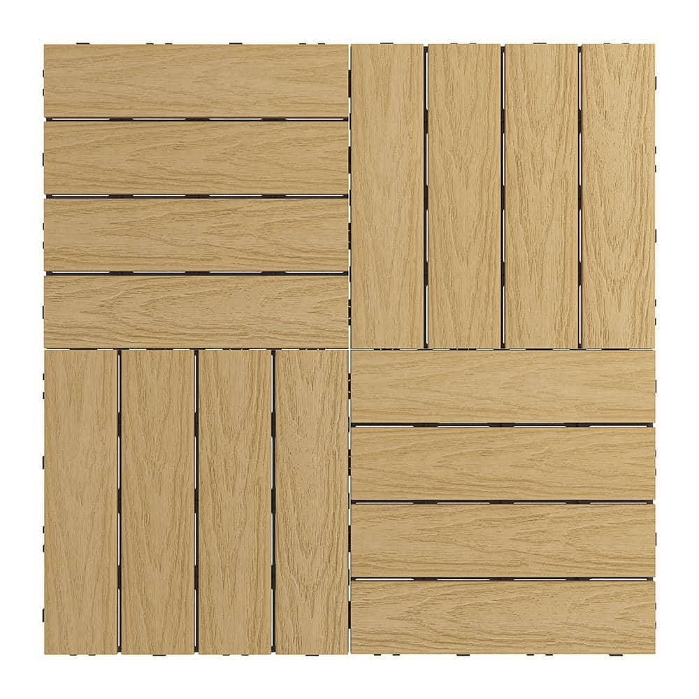 NewTechWood UltraShield Naturale 1 ft. x 1 ft. Quick Deck Composite Outdoor Deck Tile in Australian Red Cedar (10 sq. ft. Per Box)