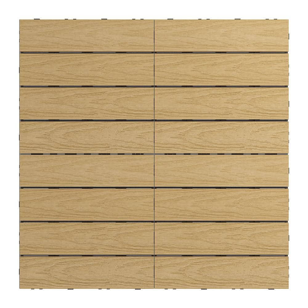NewTechWood UltraShield Naturale 1 ft. x 1 ft. Quick Deck Composite Outdoor Deck Tile in Australian Red Cedar (10 sq. ft. Per Box)