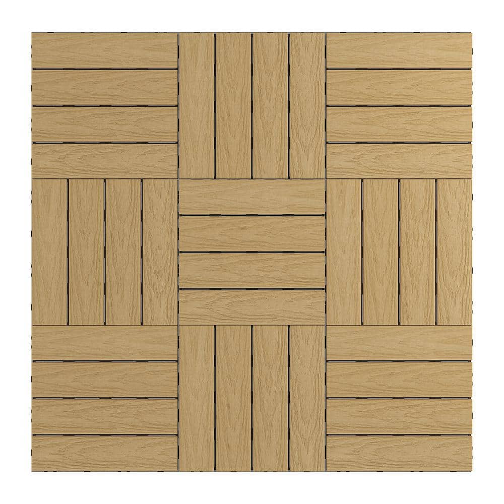 NewTechWood UltraShield Naturale 1 ft. x 1 ft. Quick Deck Composite Outdoor Deck Tile in Australian Red Cedar (10 sq. ft. Per Box)