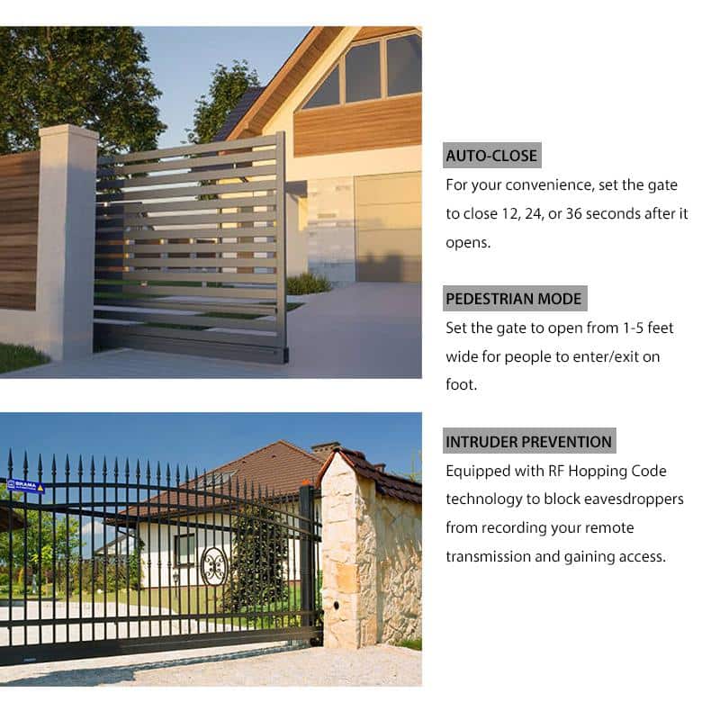 Automatic Sliding Gate Opener Kit with 2 Remote Controls 1400 lbs.