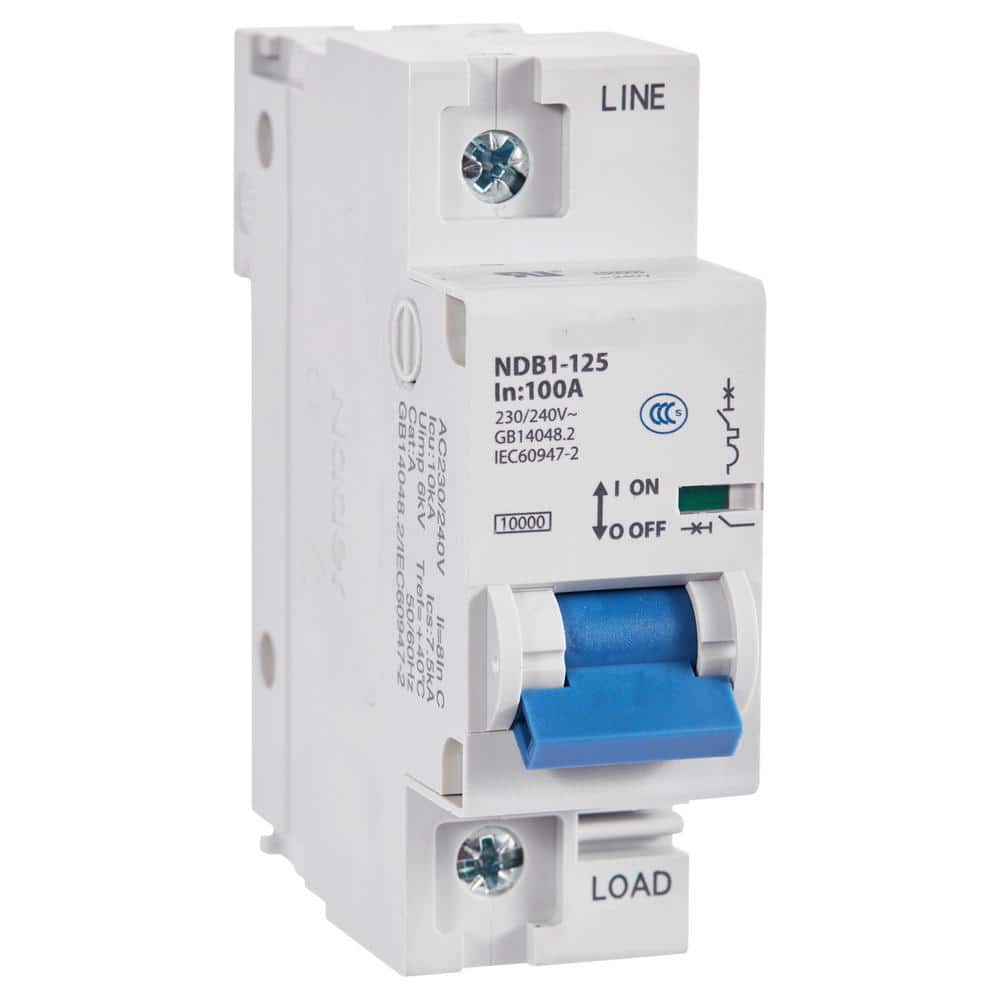 Automation Systems Interconnect 100 Amp, 240-Volt AC, 60-Volt DC, 1 Pole, Din Rail Mount Miniature Circuit Breaker, Trip Curve: C, UL1077