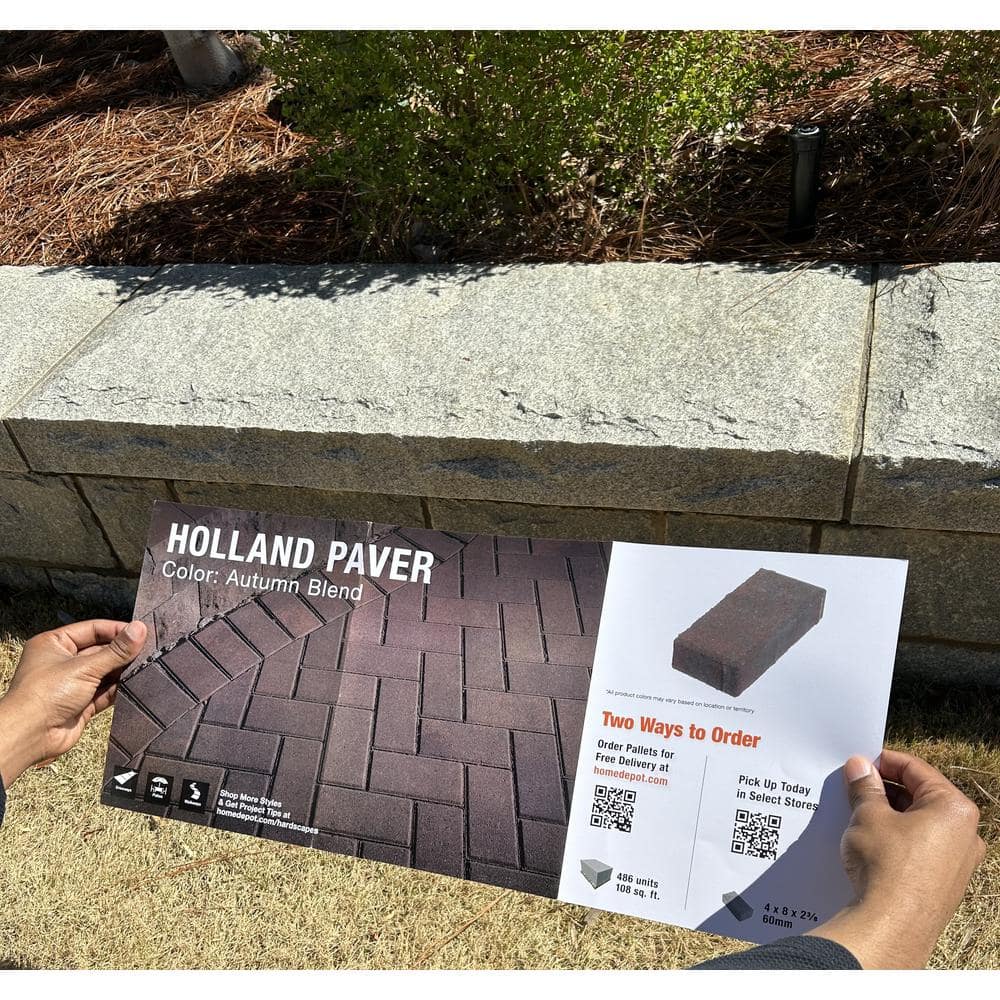 Oldcastle Paper Sample Only: 8 in. x 4 in. x 2.25 in. Autumn Blend Concrete Holland Paver Sample Board (1-Piece)