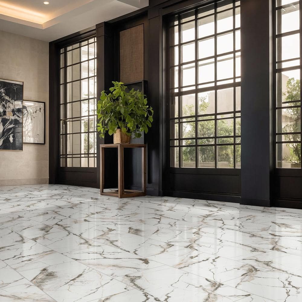 Avalon 12 in. x 24 in. Matte Porcelain Marble Look Floor and Wall Tile (16 sq. ft./Case)