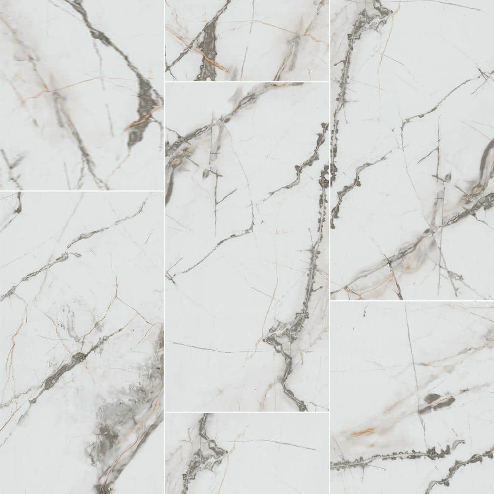 Avalon 12 in. x 24 in. Matte Porcelain Marble Look Floor and Wall Tile (16 sq. ft./Case)