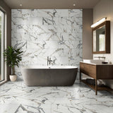 Avalon 12 in. x 24 in. Matte Porcelain Marble Look Floor and Wall Tile (16 sq. ft./Case)