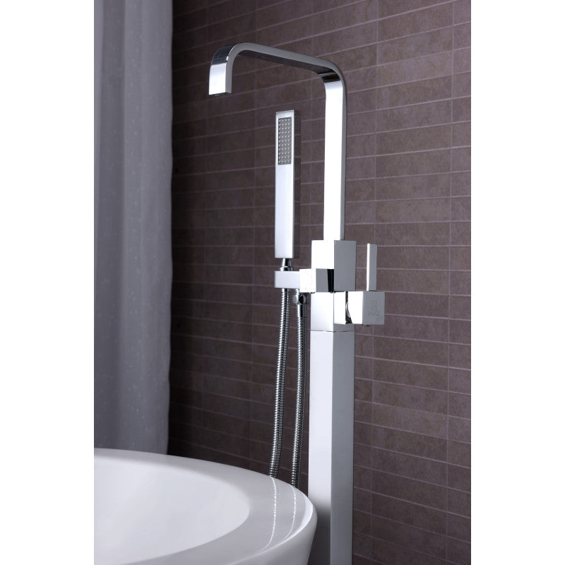 ANZZI Victoria Series Freestanding Bathtub Faucet, 2-Handle with Hand Shower, Valve Included, FS-AZ0031BN (Brushed Nickel)