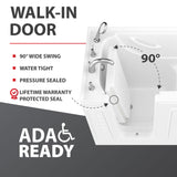 Universal Tubs HD Series 46 in. Right Drain Quick Fill Walk-In Whirlpool Bath Tub with Powered Fast Drain – White