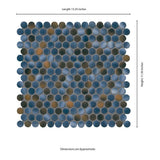 MSI Penny Round Azul 11.3 in. x 12.2 in. x 6mm Glossy Porcelain Mesh-Mounted Mosaic Tile (14.4 sq. ft. / Case)