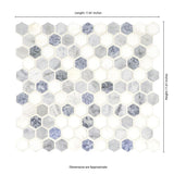 MSI Azula Hexagon 11.81 in. x 11.61 in. x 10mm Polished Marble Mesh-Mounted Mosaic Tile (9.6 sq. ft. / Case)