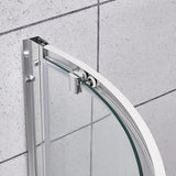 Maia 34 in. x 72.80 in. Semi-Frameless Sliding Shower Door in Chrome with 34 in. x 34 in. Base in White - Super Arbor