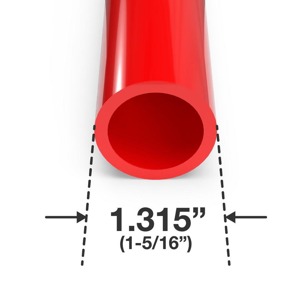 1 in. x 5 ft. Red Furniture Grade Schedule 40 PVC Pipe (2-Pack) - Super Arbor