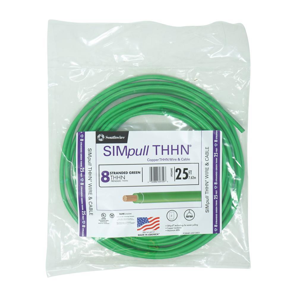 500 ft. 8 Black Stranded CU SIMpull THHN Wire - Super Arbor