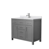 Beckett 42 in. W x 22 in. D Single Vanity in White with Cultured Marble Vanity Top in White with White Basin - Super Arbor