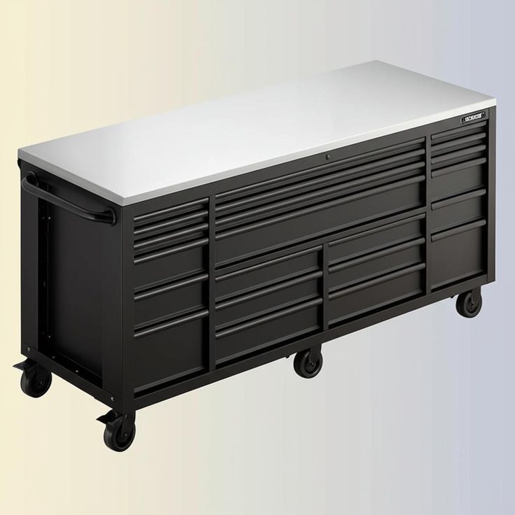 Husky 80-in 10-Drawer Garage Workcenter with Side Locker - Matte Black