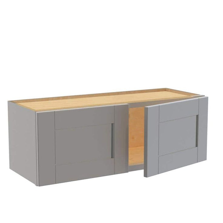 Home Decorators Collection Washington Veiled Gray Plywood Shaker Assembled Wall Kitchen Cabinet Soft Close 33 W in. 12 D in. 12 in. H