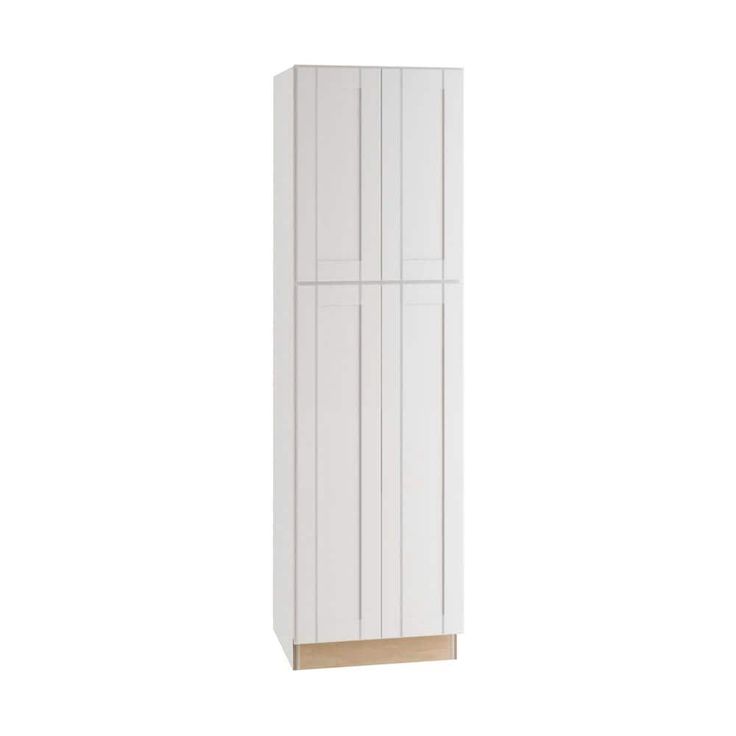 Home Decorators Collection Washington Vesper White Plywood Shaker Assembled Utility Pantry Kitchen Cabinet Soft Close 24 in W x 24 in D x 84 in H