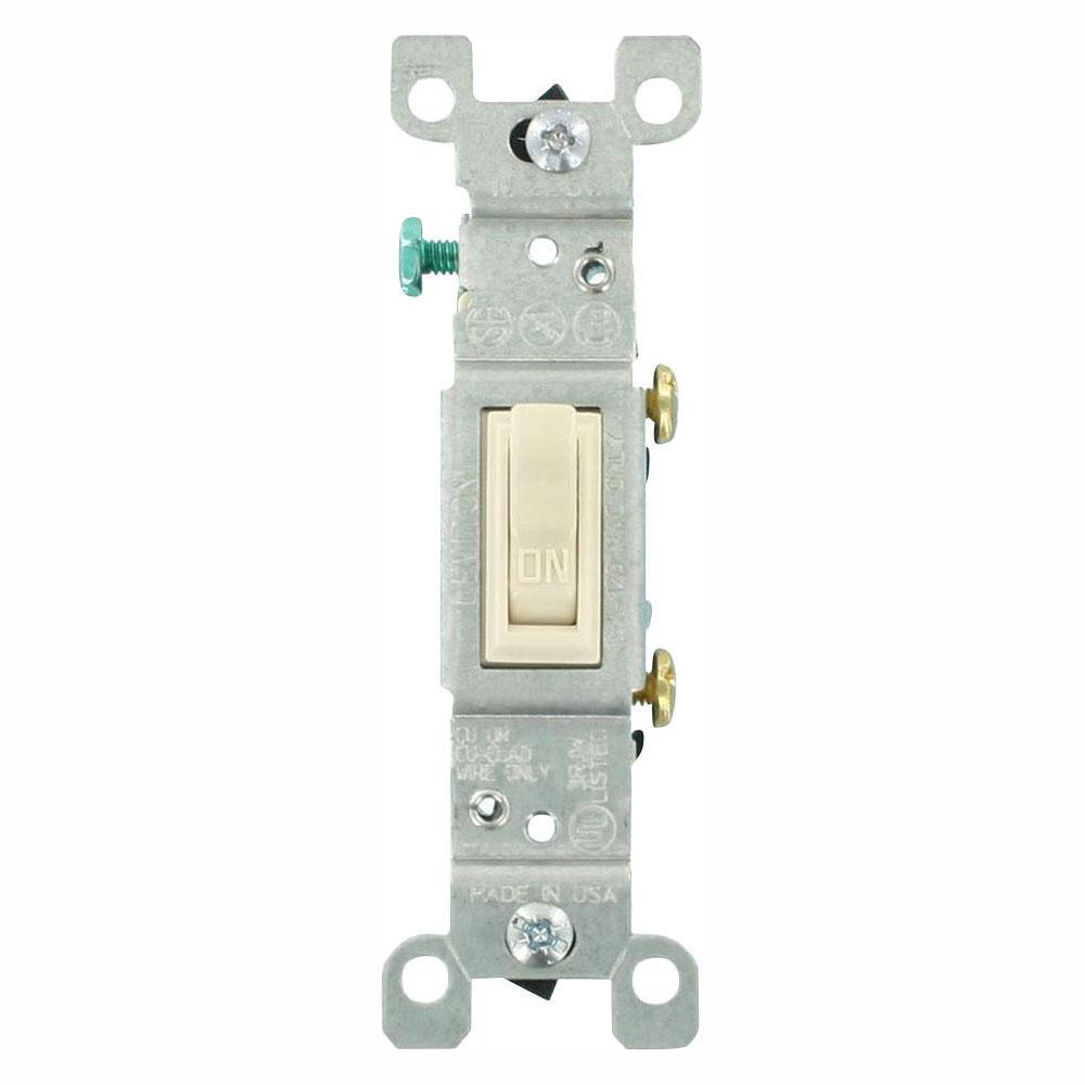 15 Amp Single-Pole Toggle Switch, Light Almond (10-Pack) - Super Arbor