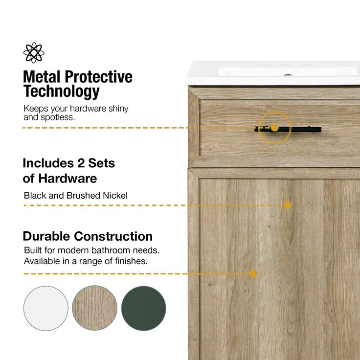 Style Selections Dolton 18-in Nature Oak Single Sink Bathroom Vanity with White Engineered Marble Top (Mirror Included)