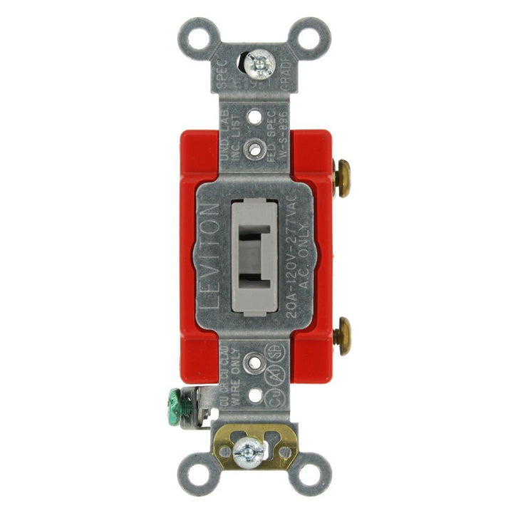 20 Amp Industrial Grade Heavy Duty Single Pole Locking Toggle Switch, Gray - Super Arbor