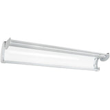 4 ft. 4300 Lumens Integrated LED White Commercial Wraparound Light Multi-Volt Dimmable Captive Hinged Lens Row Mount