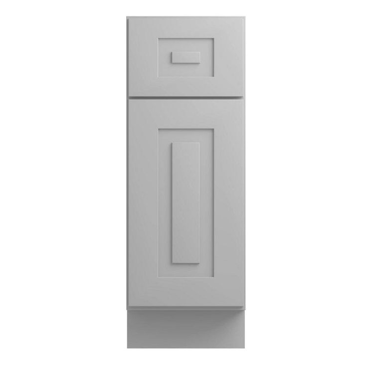 Home Decorators Collection Grayson 12 in. W x 24 in. D x 34.5 in. H Assembled Plywood Base Kitchen Cabinet in Pearl Gray with 1ROT Soft Close RH
