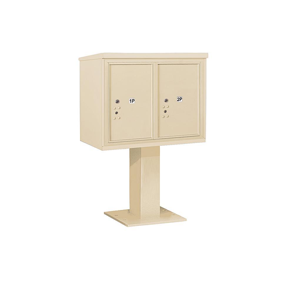 3400 Horizontal Series 2-Parcel Locker Pedestal Mount Mailbox - Super Arbor