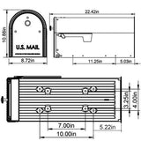 Edwards Large, Steel, Post Mount Mailbox, Black - Super Arbor