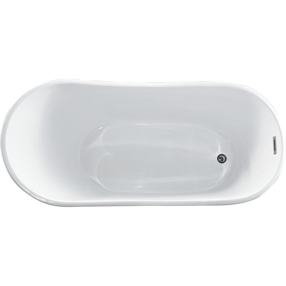 Kahl 5.58 ft. Acrylic Flatbottom Non-Whirlpool Bathtub in White - Super Arbor