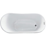 Kahl 5.58 ft. Acrylic Flatbottom Non-Whirlpool Bathtub in White - Super Arbor