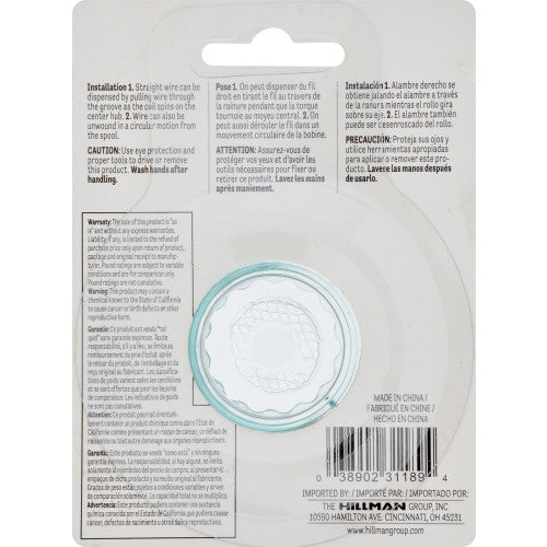 Hillman Plastic Coated Steel Wire, 18 Gauge x 50 ft, 25 lb Capacity