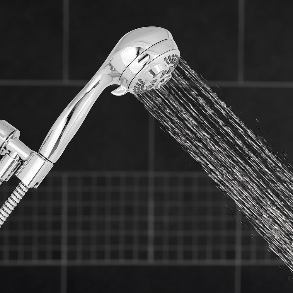 6-Spray 3.5 in. Single Wall Mount Handheld Shower Head in Chrome - Super Arbor