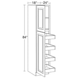 Home Decorators Collection Grayson 18 in. W x 24 in. D x 84 in. H Assembled Plywood Pantry Kitchen Cabinet in Pacific White with 4ROT Soft Close LH