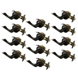 Stratford Satin Nickel Passage Hall/Closet Door Lever with Universal 6-Way Latch (6-Pack) - Super Arbor