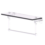 Carolina Crystal Collection 16 in. Glass Shelf with Integrated Towel Bar in Polished Brass - Super Arbor