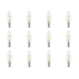 Feit Electric 60-Watt Equivalent B10 Candelabra Dimmable Filament Clear Glass Chandelier LED Light Bulb, Daylight (12-Pack)