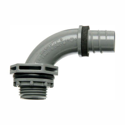 1/2 in. 90 Degree Non-Metallic Liquid Tight 1-Piece PVC Fitting (Case of 20) - Super Arbor