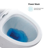 Dual-Flush 1.1 GPF/1.6 GPF Elongated One-Piece Toilet in White Soft Closing Seat High-Efficiency Water Sense - Super Arbor