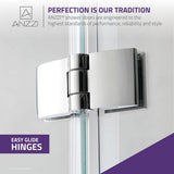 Pacific 48 in. x 58 in. Frameless Hinged Bathtub Door in Chrome - Super Arbor
