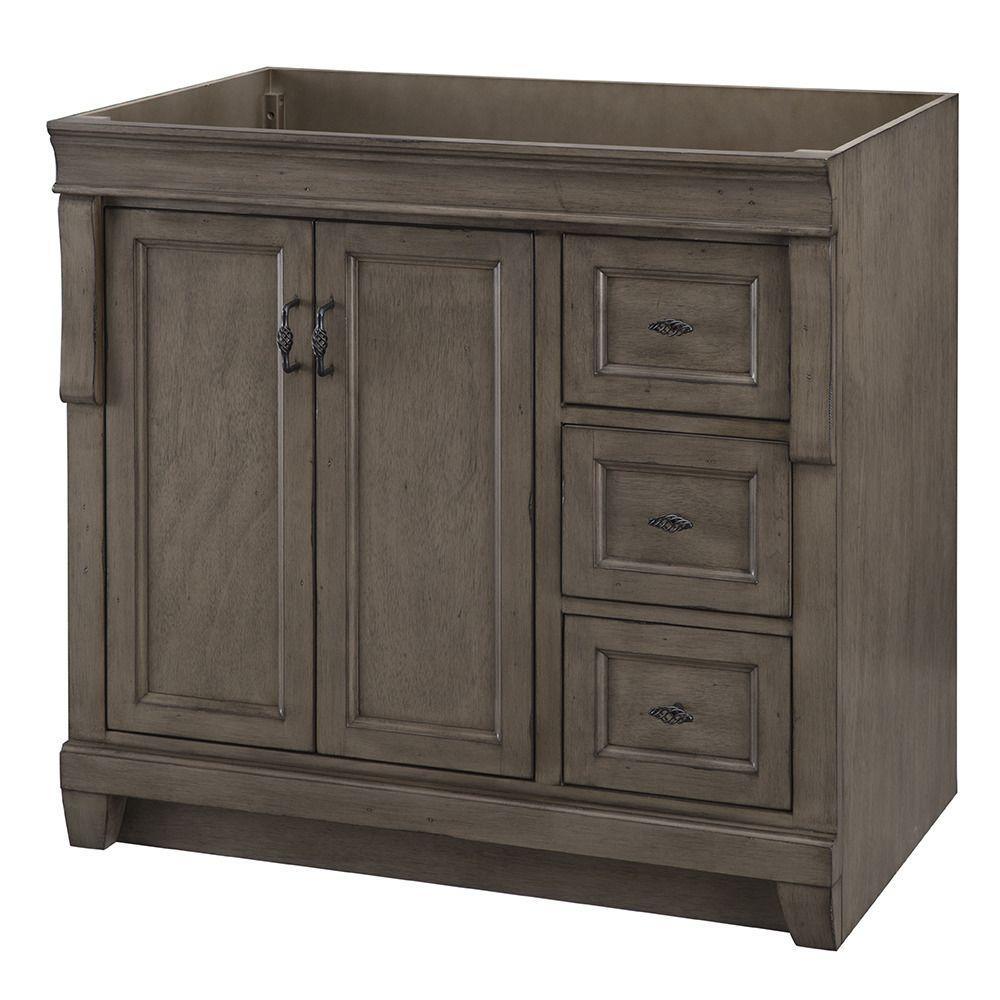 Naples 24 in. W Bath Vanity Cabinet Only in Distressed Grey with Right Hand Drawers - Super Arbor
