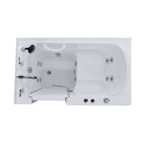 52.75 in. Walk-In Whirlpool Bathtub in White with 1.6 GPF Single Flush Toilet - Super Arbor