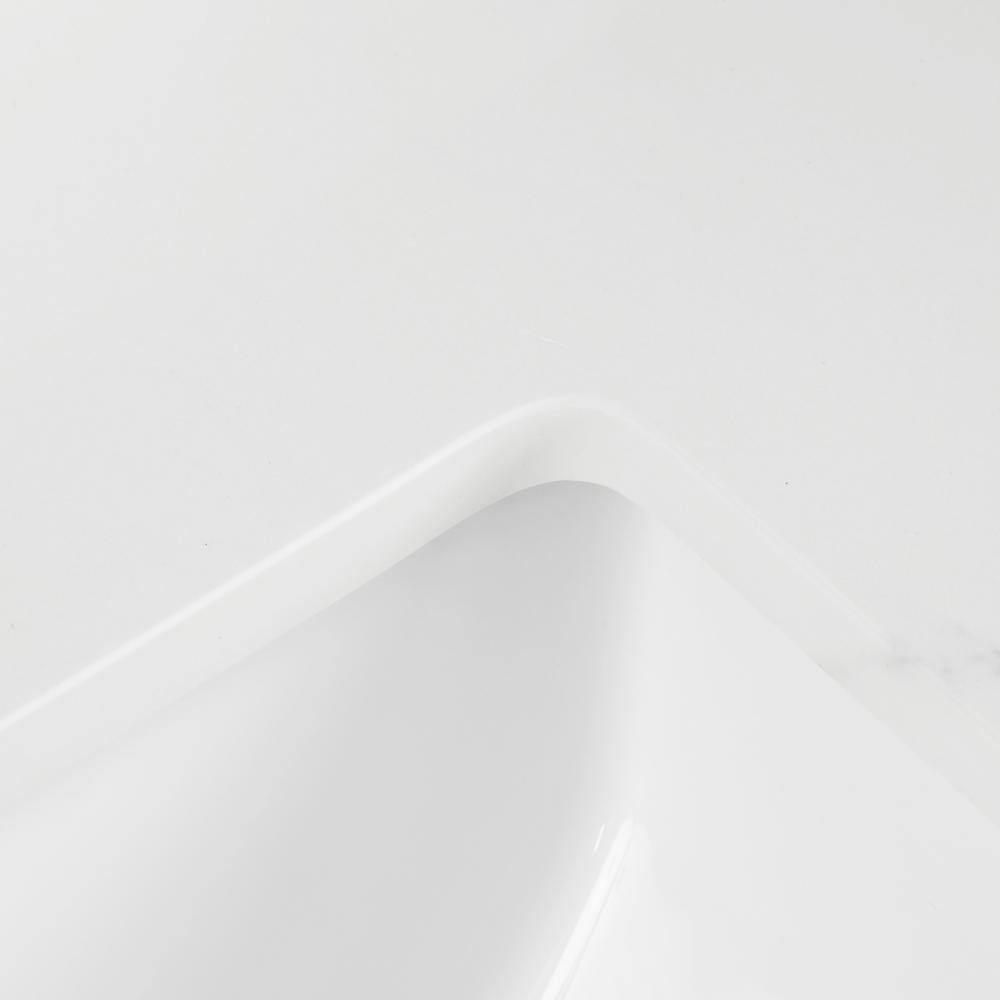 25 in. W x 22 in. D x 0.75 in. H Engineered Marble Vanity Top in Calacatta White with White Basin - Super Arbor