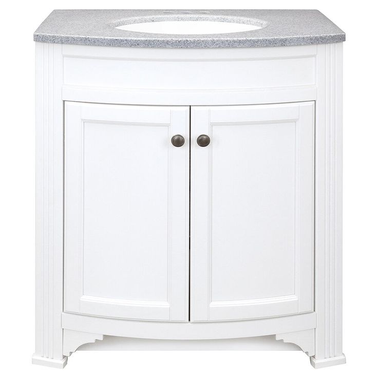 Style Selections Delyse 30-in White Single Sink Bathroom Vanity with Pepper Solid Surface Top