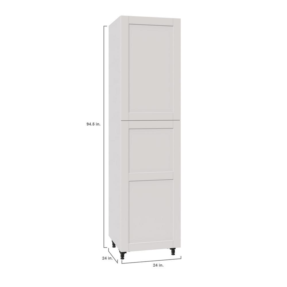 Shaker Assembled 24 in. x 94.5 in. x 24 in. Pantry Cabinet with Four Inner Drawers in Vanilla White - Super Arbor