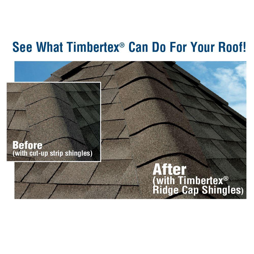 Timbertex Castlewood Gray Double-Layer Hip and Ridge Cap Roofing Shingles (20 lin. ft. per Bundle) (30-pieces) - Super Arbor