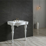 Kingston Brass Console Table and Pedestal Legs Combo with 4 in. Centers in White