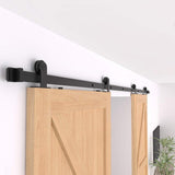 13 ft./156 in. Top Mount Sliding Barn Door Hardware Track Kit for Double Doors with Non-Routed Floor Guide - Super Arbor